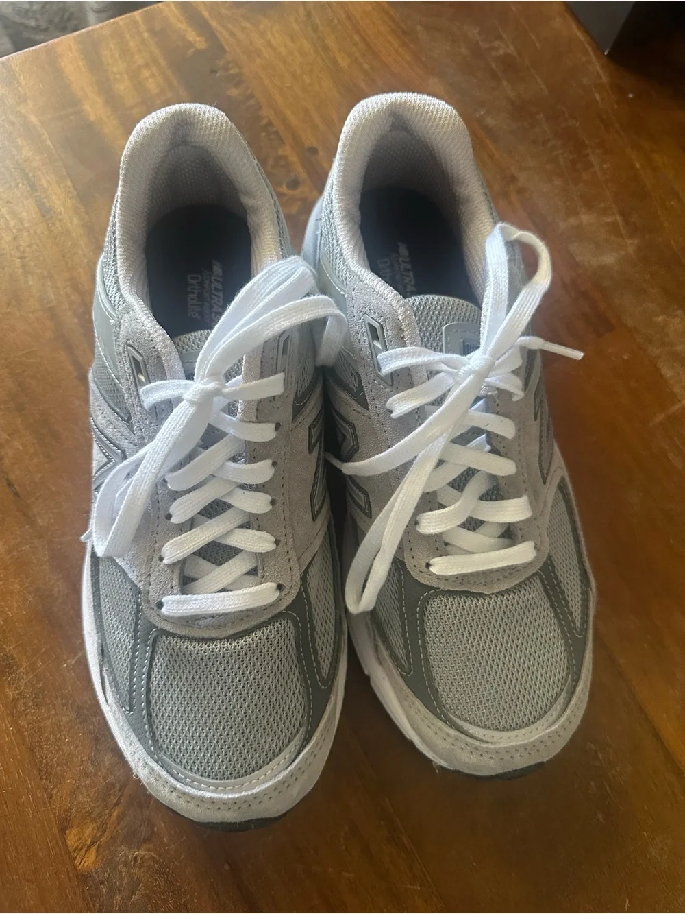 New Balance 990v5 Gray & White Mesh Suede Sneakers ladies size 8.5